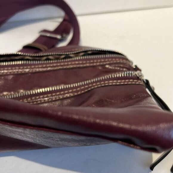 Franco Sarto Maroon Faux Leather Crossbody Bag - Picture 11 of 13